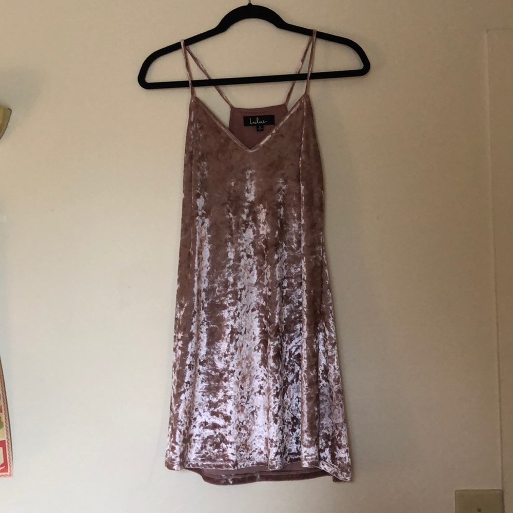 LULUS PINK VELVET DRESS